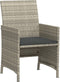 vidaXL - 3-delige - Bistroset - met - kussens - poly - rattan - lichtgrijs