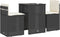 vidaXL - 3-delige - Bistroset - met - kussens - poly - rattan - zwart