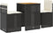 vidaXL - 3-delige - Bistroset - met - kussens - poly - rattan - zwart