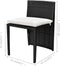 vidaXL - 3-delige - Bistroset - met - kussens - poly - rattan - zwart