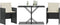 vidaXL - 3-delige - Bistroset - met - kussens - poly - rattan - zwart