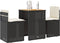 vidaXL - 3-delige - Bistroset - met - kussens - poly - rattan - zwart