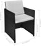 vidaXL - 3-delige - Bistroset - met - kussens - poly - rattan - zwart