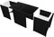 vidaXL - 3-delige - Bistroset - met - kussens - poly - rattan - zwart
