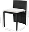 vidaXL - 3-delige - Bistroset - met - kussens - poly - rattan - zwart