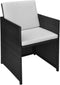 vidaXL - 3-delige - Bistroset - met - kussens - poly - rattan - zwart