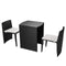 vidaXL - 3-delige - Bistroset - met - kussens - poly - rattan - zwart