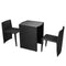 vidaXL - 3-delige - Bistroset - met - kussens - poly - rattan - zwart