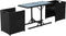 vidaXL - 3-delige - Bistroset - met - kussens - poly - rattan - zwart