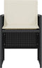 vidaXL - 3-delige - Bistroset - met - kussens - poly - rattan - zwart