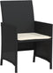 vidaXL - 3-delige - Bistroset - met - kussens - poly - rattan - zwart