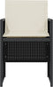 vidaXL - 3-delige - Bistroset - met - kussens - poly - rattan - zwart