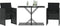 vidaXL - 3-delige - Bistroset - met - kussens - poly - rattan - zwart