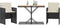 vidaXL - 3-delige - Bistroset - met - kussens - poly - rattan - zwart