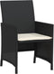 vidaXL - 3-delige - Bistroset - met - kussens - poly - rattan - zwart