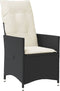 vidaXL - 3-delige - Bistroset - met - kussens - poly - rattan - zwart