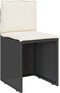 vidaXL - 3-delige - Bistroset - met - kussens - poly - rattan - zwart