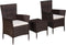 vidaXL - 3-delige - Bistroset - poly - rattan - bruin