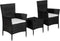 vidaXL - 3-delige - Bistroset - poly - rattan - zwart