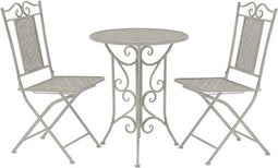 vidaXL - 3-delige - Bistroset - staal - grijs