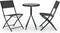 vidaXL - 3-delige - Bistroset - staal - zwart