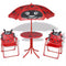 vidaXL - 3-delige - Bistroset - voor - kinderen - met - parasol - rood