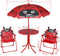 vidaXL - 3-delige - Bistroset - voor - kinderen - met - parasol - rood