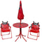 vidaXL - 3-delige - Bistroset - voor - kinderen - met - parasol - rood