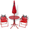 vidaXL - 3-delige - Bistroset - voor - kinderen - met - parasol - rood