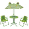 vidaXL - 3-delige - Bistroset - voor - kinderen - met - parasol - groen