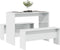 vidaXL - 3-delige - Eettafel - en - bankenset - bewerkt - hout - hoogglans - wit