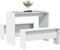 vidaXL - 3-delige - Eettafel - en - bankenset - bewerkt - hout - wit