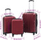 vidaXL - 3-delige - Harde - kofferset - ABS - wijnrood