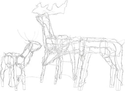 vidaXL - 3-delige - Kerstverlichting - rendieren - 229 - LED's