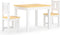 vidaXL 3-delige Kindertafel- en stoelenset MDF wit en beige