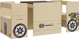 vidaXL 3-delige Kindertafel- en stoelenset off-road-auto-ontwerp MDF