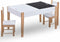 vidaXL 3-delige Kindertafel- en stoelenset zwart en wit