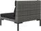 vidaXL - 3-delige - Loungeset - halfrond - poly - rattan - donkergrijs