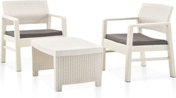 vidaXL - 3-delige - Loungeset - kunststof - wit