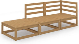 vidaXL - 3-delige - Loungeset - massief - grenenhout - honingbruin