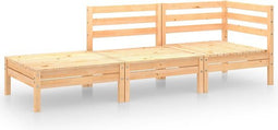 vidaXL - 3-delige - Loungeset - massief - grenenhout