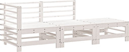 vidaXL - 3-delige - Loungeset - massief - grenenhout - wit