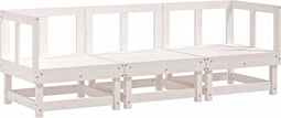 vidaXL - 3-delige - Loungeset - massief - grenenhout - wit