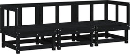 vidaXL - 3-delige - Loungeset - massief - grenenhout - zwart