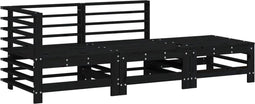 vidaXL - 3-delige - Loungeset - massief - grenenhout - zwart