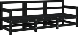 vidaXL - 3-delige - Loungeset - massief - grenenhout - zwart