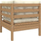 vidaXL - 3-delige - Loungeset - met - crèmekleurige - kussens - massief - grenenhout
