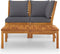 vidaXL - 3-delige - Loungeset - met - donkergrijze - kussens - massief - acaciahout