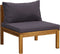 vidaXL - 3-delige - Loungeset - met - donkergrijze - kussens - acaciahout