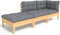 vidaXL - 3-delige - Loungeset - met - grijze - kussens - massief - grenenhout